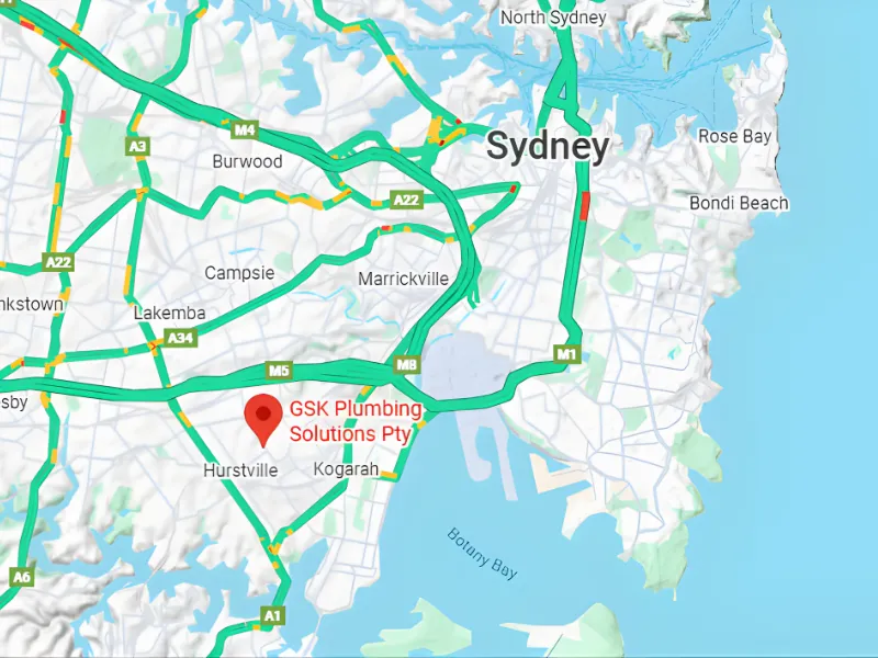 GSK Plumbing Service Area Map